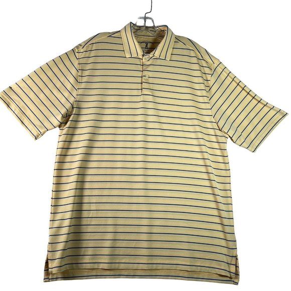 Fairway & Greene Other - Fairway & Greene Mens Golf Polo Shirt Size L Yellow Blue Striped Short Sleeve‎